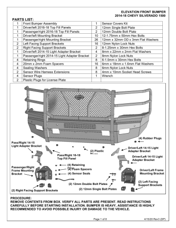 Steelcraft 60-10420 Chevrolet Silverado 1500 14-18 Guide | Manualzz