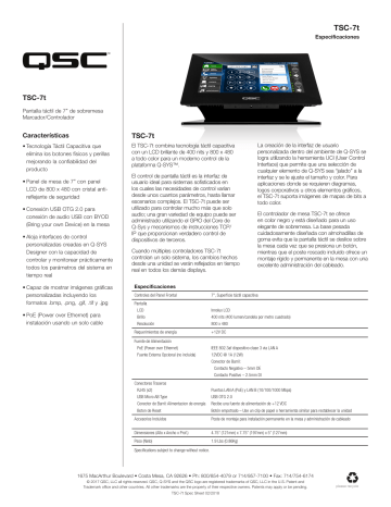 Qsc Tsc T Especificaci N Manualzz