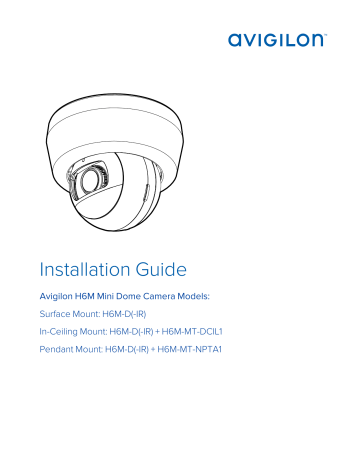 Avigilon H6 Mini Dome Camera Installation Guide | Manualzz