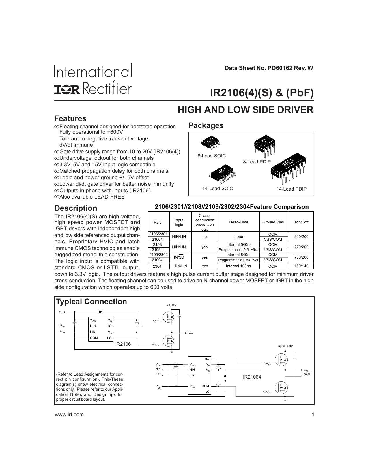 Datasheet pdf. Даташит ir2106s. Даташит ir21064s. Даташит на микросхему ir2106s. S2106 микросхема.