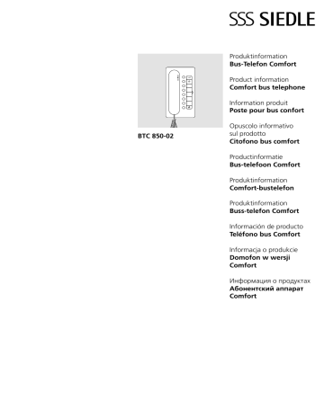 SSS Siedle BTC 850-02 Comfort bus telephone Produktinformation | Manualzz
