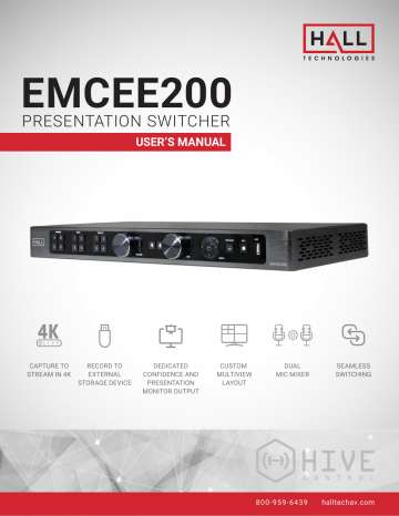 Hall Technologies EMCEE200 Owner's Manual | Manualzz