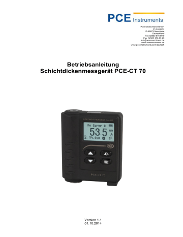 PCE instruments PCE-CT 70 Bedienungsanleitung | Manualzz