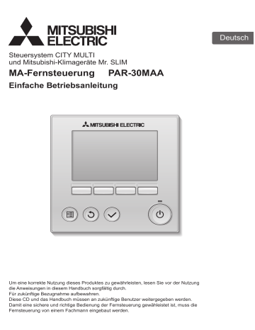 Mitsubishi Electric PAR-30MAA Bedienungsanleitung | Manualzz