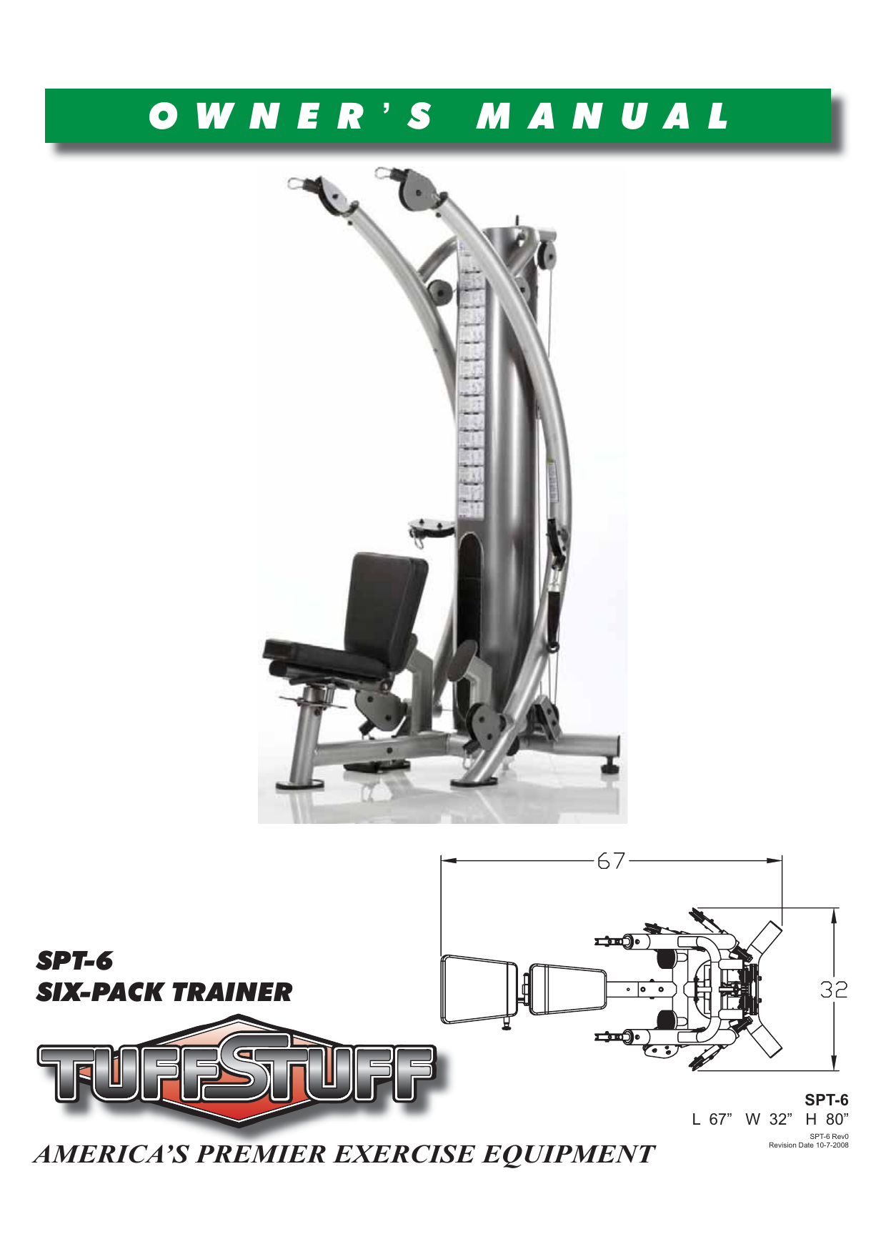 TuffStuff SPT-6 SIX-PACK TRAINER Bedienungsanleitung