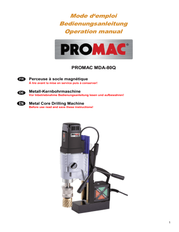 Promac MDA-80Q Bedienungsanleitung | Manualzz