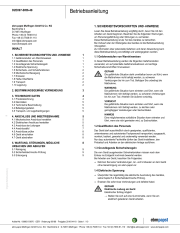 ebm-papst D2E097-BI56-48 Bedienungsanleitung | Manualzz