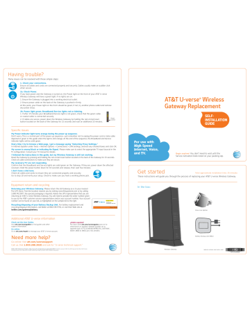 AT&T U-verse TV Self-Installation Manual | Manualzz
