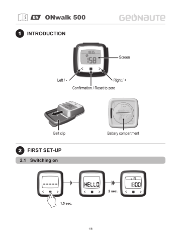 GEONAUTE ONwalk 500 User Manual | Manualzz