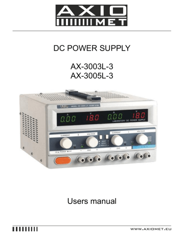AXIOMET AX-3003L-3 User Manual | Manualzz