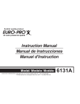 Euro-Pro 6131A Instruction Manual