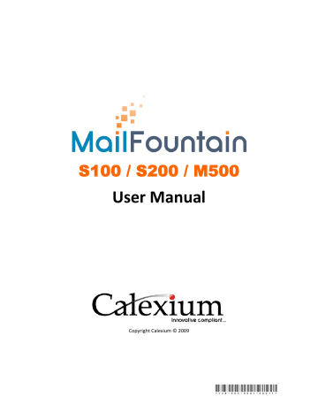 Calexium MailFountain M500, MailFountain S100 User Manual | Manualzz