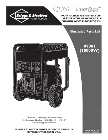 Briggs & Stratton ELITE SERIES 9801 Illustrated Parts List | Manualzz