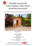 Dundalk LeisureCraft Indoor Cabin Sauna Assembly Instructions Manual