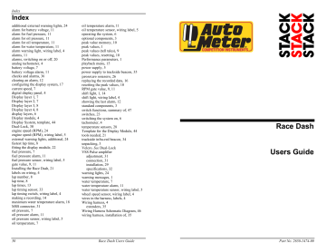 Auto Meter Pro-Comp Pro Race Dash Data Acquisition Owner manual | Manualzz