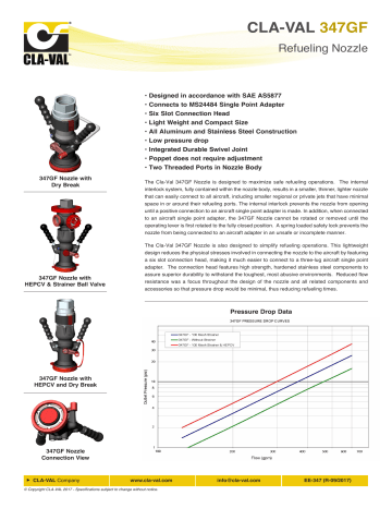 Cla-val 347gf Aircraft Underwing Refueling Valve Data Sheet 