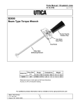 Utica B2600 Beam Type Torque Wrench Owner's Manual