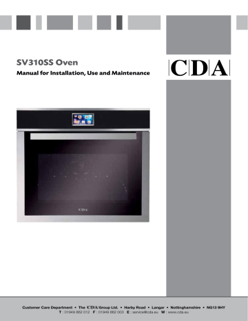 CDA SV310 Single oven User Manual | Manualzz