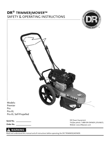 DR Power DRTR47287BENC Wheeled Trimmer User Manual | Manualzz