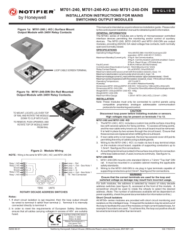 Notifier M701-240DIN Bedienungsanleitung | Manualzz