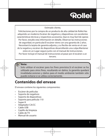 Rollei Diafilmscanner DF-S 310 SE Manual de usuario | Manualzz