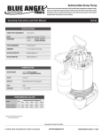 Blue Angel Pumps SSF33S Sump Pump Operating Instructions And Parts Manual