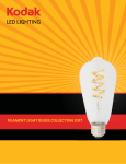Kodak LED Lighting 67026-UL 7.5W ST64 Dimmable LED Light Bulb Specification