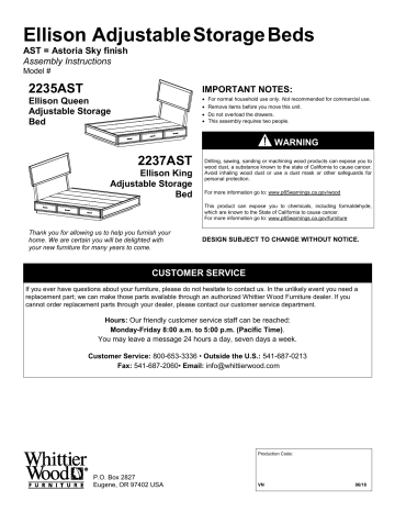 Whittier Wood 2235AST AST Els Q Adj Stg Bed Assembly Instructions | Manualzz