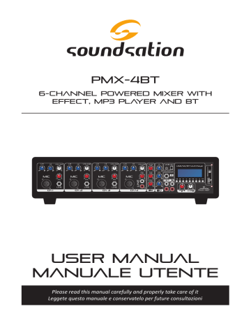 Soundsation PMX-4BT 6-channels 200+200W max. powered mixer User Manual | Manualzz
