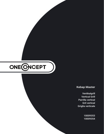 OneConcept 10009354 Kebap Master Vertical Grill Owner's Manual
