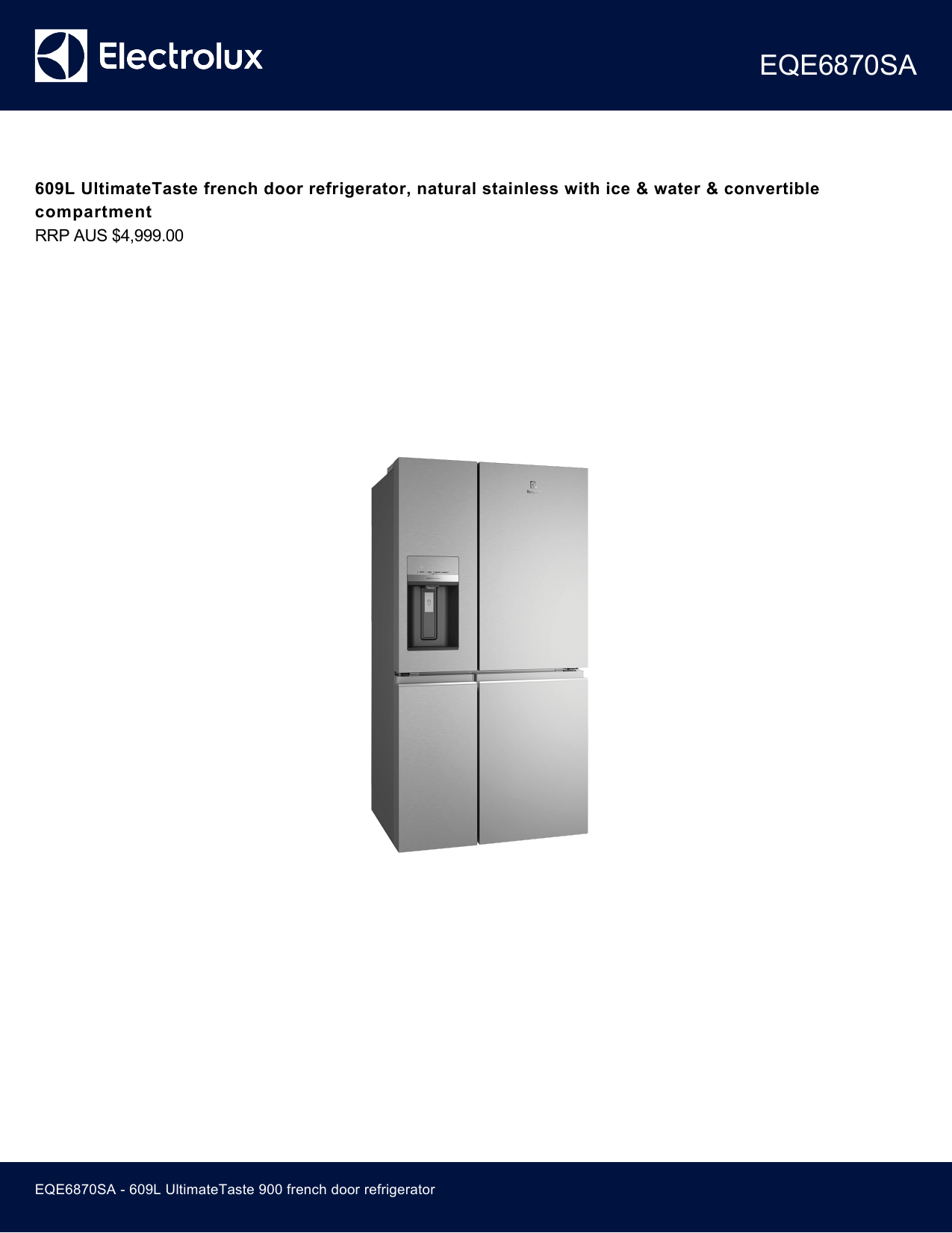 Electrolux 491l French Door Frost Free Fridge Ehe5267sc Sales Prices