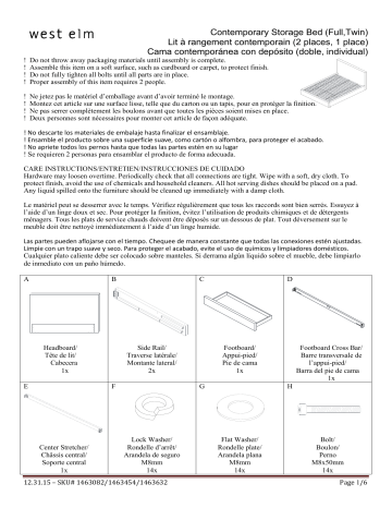 West Elm Contemporary Storage Bed Full Twin Assembly Instructions ...