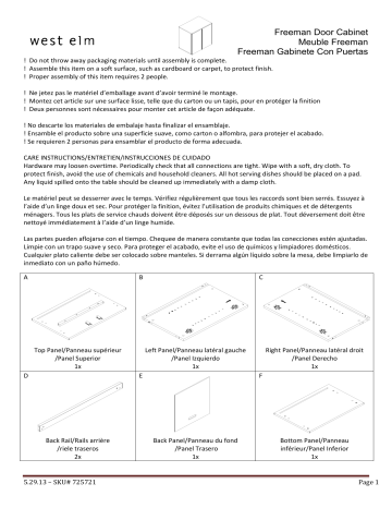 West Elm Freeman Double Solid Door Assembly Instructions | Manualzz