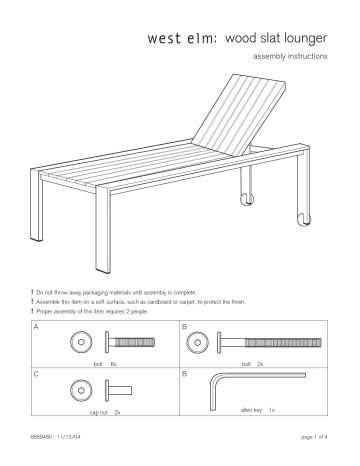 West Elm Wood Slat Lounger Assembly Instructions | Manualzz