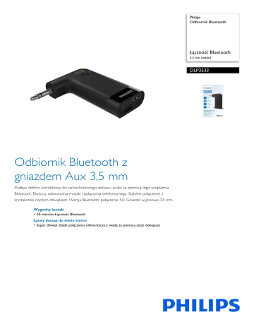 Philips DLP3533/00 Odbiornik Bluetooth Kartę produktu | Manualzz