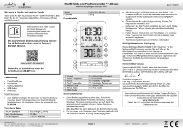 infactory ZX-7178-919 Smartes WLAN-Teich & Poolthermometer, Funk-Empfänger,  App, IP67 Schnellstartanleitung