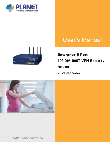 PLANET VR-300 User's manual | Manualzz
