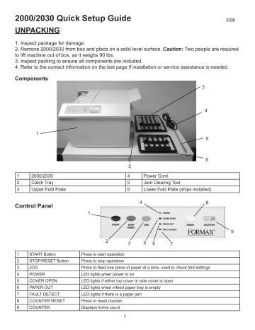 Formax FD 2000/FD 2030 Quick Setup guide | Manualzz