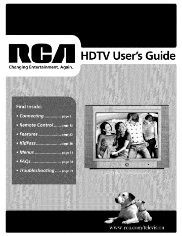 RCA HD30W854T Television Owner's Manual | Manualzz