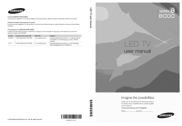 Samsung UN55C8000XFXZA LED Television Owner's Manual | Manualzz