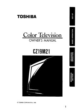 Toshiba CZ19M21 Color Television Owner's Manual