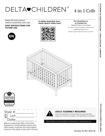 Delta 4 In 1 Crib Instructions