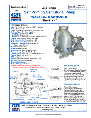 Gorman-Rupp Pumps 04A3-B Specification | Manualzz