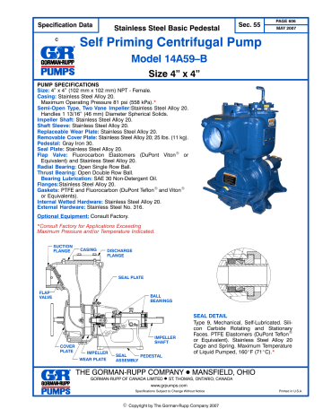 Gorman-Rupp Pumps 14A59-B Specification | Manualzz