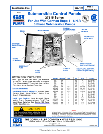 Gorman-Rupp Pumps 27515-565 Specification | Manualzz