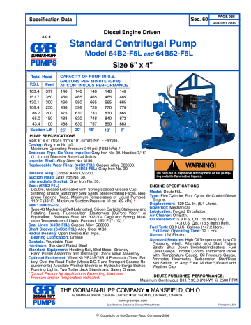 Gorman-Rupp Pumps 64B2-F5L Specification | Manualzz