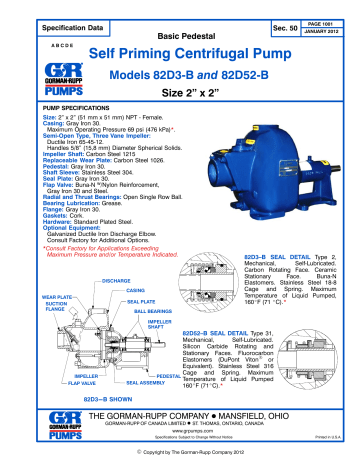 Gorman-Rupp Pumps 82D52-B Specification | Manualzz