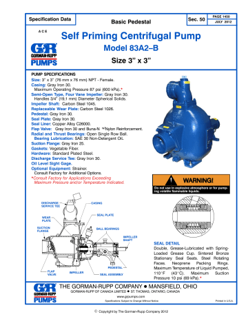 Gorman-Rupp Pumps 83A2-B Specification | Manualzz