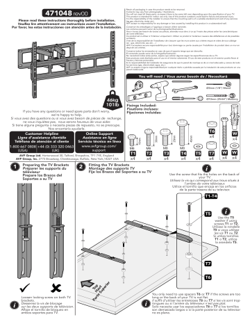 AVF Group AL650-A Multi Position TV Wall Mount Instructions | Manualzz