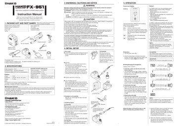 Hakko FX-951 Instruction manual | Manualzz